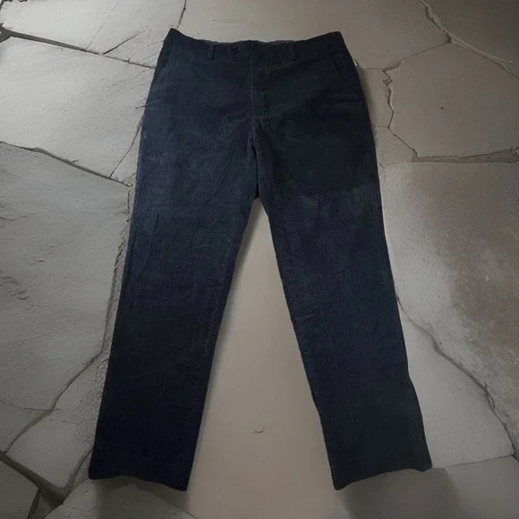Brooks Brothers Clark Pants Mens Size 38x30 Corduroy Navy Blue Flat Front - Picture 1 of 13